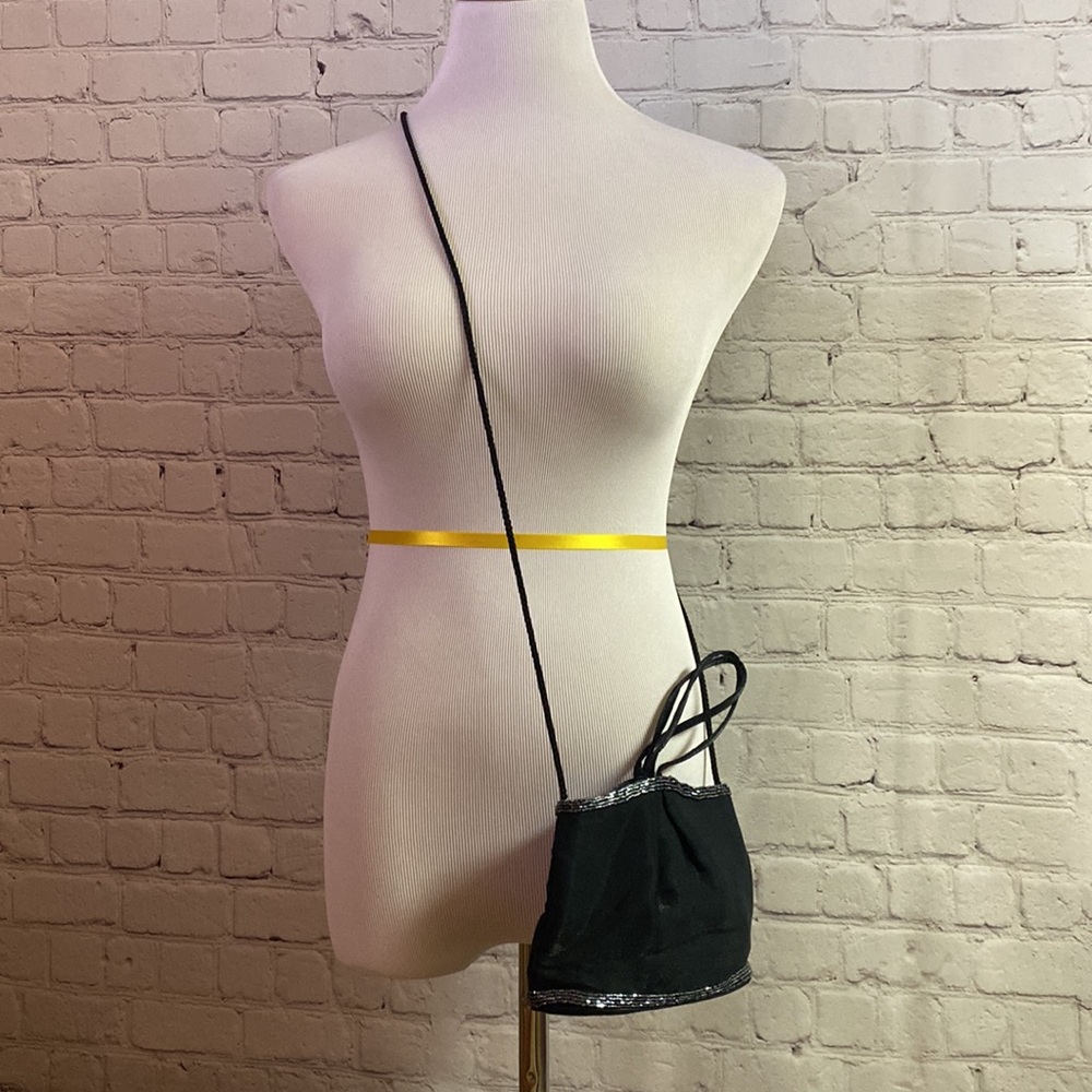 New Valerie Stevens Evening Bag with Beaded Accent with Shoulder and Hand Strap